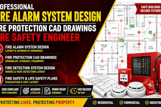 fire alarm system design fire protection design cad drawing fire safety engineer