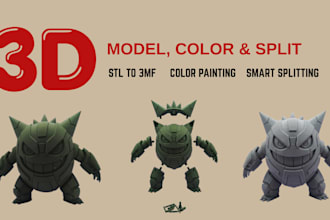 color, split and prepare 3d models for printing