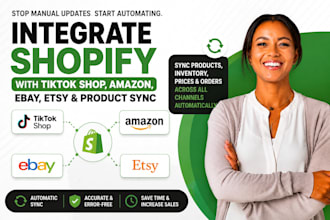 integrate shopify with tiktok shop, amazon, ebay, etsy, and shopify product sync