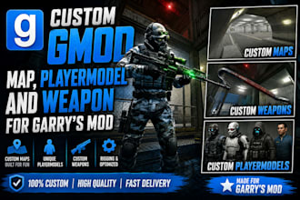 create custom gmod map playermodel and weapon for garrys mod