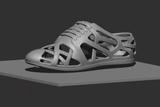 do 3d shoe model, 3d shoe sole animation and glb, gltf model file for printing