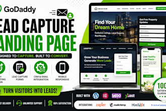 design a high converting lead capture website landing page for more leads
