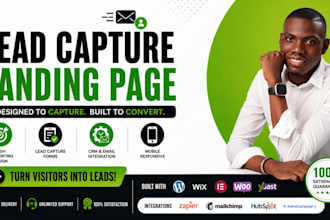 design wordpress landing page lead capture page one page website sales page