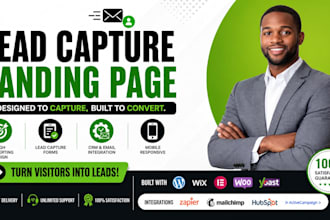 design wordpress landing page lead capture page one page website sales page