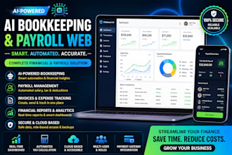 develop saas ai bookkeeping, payroll web, accounting software