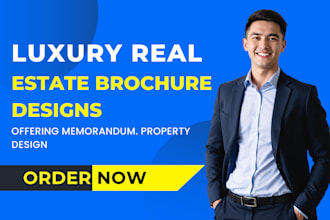 design real estate property brochure, real estate flyers, real estate memorandum