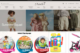 design kids shopify fashion store, kids toy shopify store