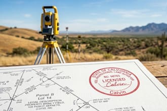 licensed land surveyor property survey boundary survey with stamp in ca tx NYC