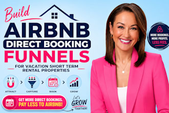 build airbnb direct booking funnels for vacation short term rental properties