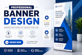 design a professional roll up banner for business marketing