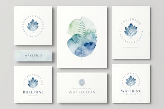 design a watercolor logo and brand kit