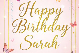 design a custom birthday card with name photo and message