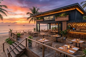design and render 3d shipping container homes, restaurants, and resorts villa