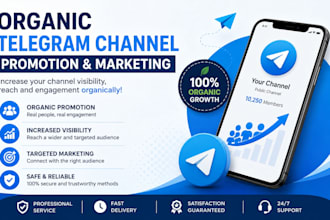 provide organic telegram channel promotion and marketing