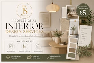 create a custom mood board, color palette and shopping list