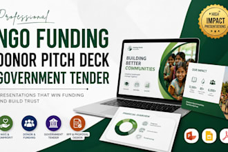 design ngo funding, donor pitch deck, government tender presentation