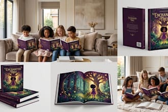 create 3d book cover mockup, ebook cover mockup and hardcover presentation