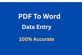type urdu english PDF to word ms word data entry