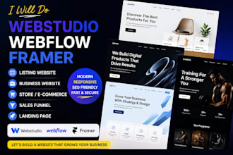 do webstudio webflow framer listing website business store funnel landing page