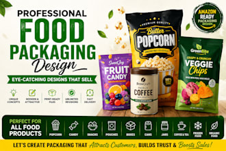 design food packaging, snack pouch, popcorn packaging