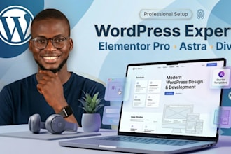 design wordpress elementor pro website or wordpress website using astra or divi