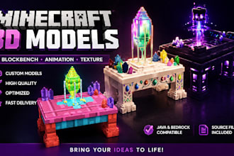 create minecraft 3d models with animation in blockbench and hytale