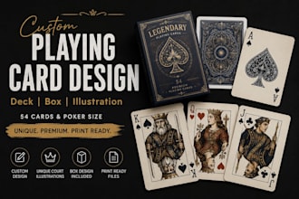 design playing card game deck pocker box illustration court cards 54 play card