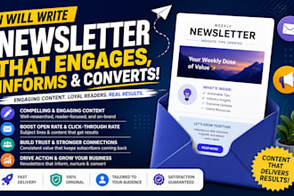 write newsletter email marketing email copy email campaign and email newsletter