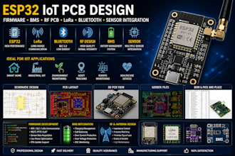 design esp32 iot pcb firmware bms rf pcb, lora, bluetooth and sensor integration