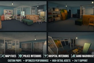 build fivem mlo interior, map fixes, interiors police hospital, gang warehouse