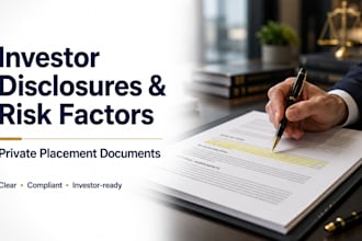 prepare legal investor disclosure documents for private placements