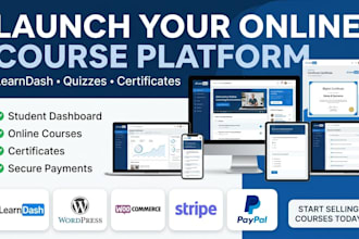 create learndash online course website quizzes certificates student dashboard