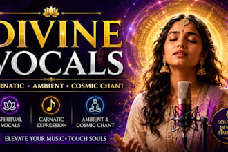 record divine carnatic vocal, ambient cosmic chant and spiritual vocals