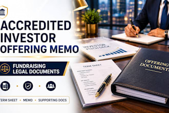 draft an accredited investor memorandum and legal fundraising docs