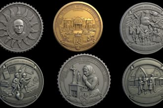 sculpt printable coin model bas relief medallion coin stl files for 3d printing