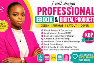 do ebook design, ebook formatting, KDP book layout and lead magnet design
