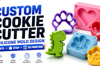 design custom cookie cutter stl file and 3d printable cad model
