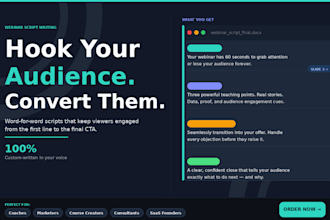 write a professional webinar script that engages and converts your audience