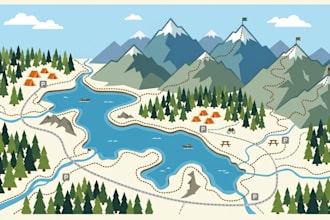 illustrate custom outdoor trail maps and resort site plans