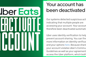reactivate your suspended uber, spark driver, uber eat account