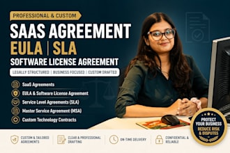 draft custom saas agreement, eula, software license and sla