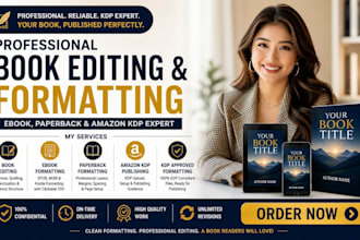 do book editing and formatting, book proofreading, amazon kdp formatting