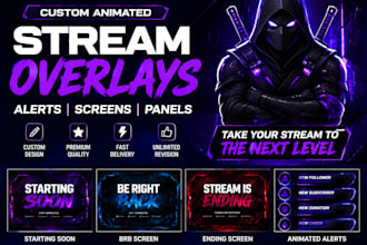 create whatnot custom animated obs stream overlays, alerts, starting soon screen