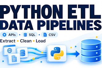 build python etl data pipelines for apis sql and CSV
