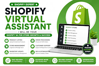 be your shopify virtual assistant and store manager