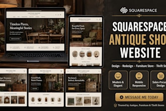 design redesign squarespace antique shop website furniture website thrift store