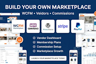 design wcfm multivendor ecommerce website with vendor membership and commission