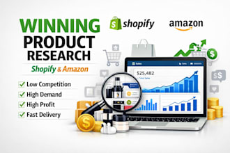 do amazon and shopify product research and find winning dropshipping product