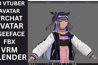custom 3d vtuber avatar live2d model vroid avatar full body tracking rigging