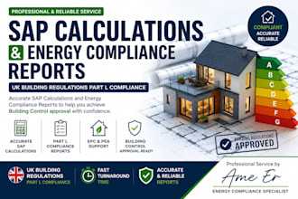prepare sap calculations energy compliance reports for UK building regulations